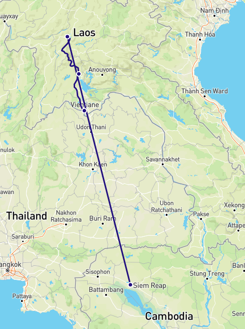 Combiné Laos / Cambodge